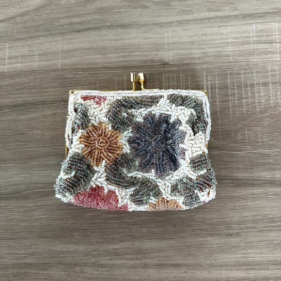 Vintage Micro Beaded Bag Clutch Styled By Laura U.S.A - Picture 3 of 12